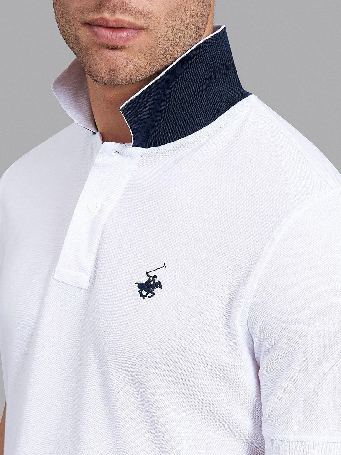 Beverly Hills Polo Club UK-ESSENTIAL PONY POLO SHIRT WHITE