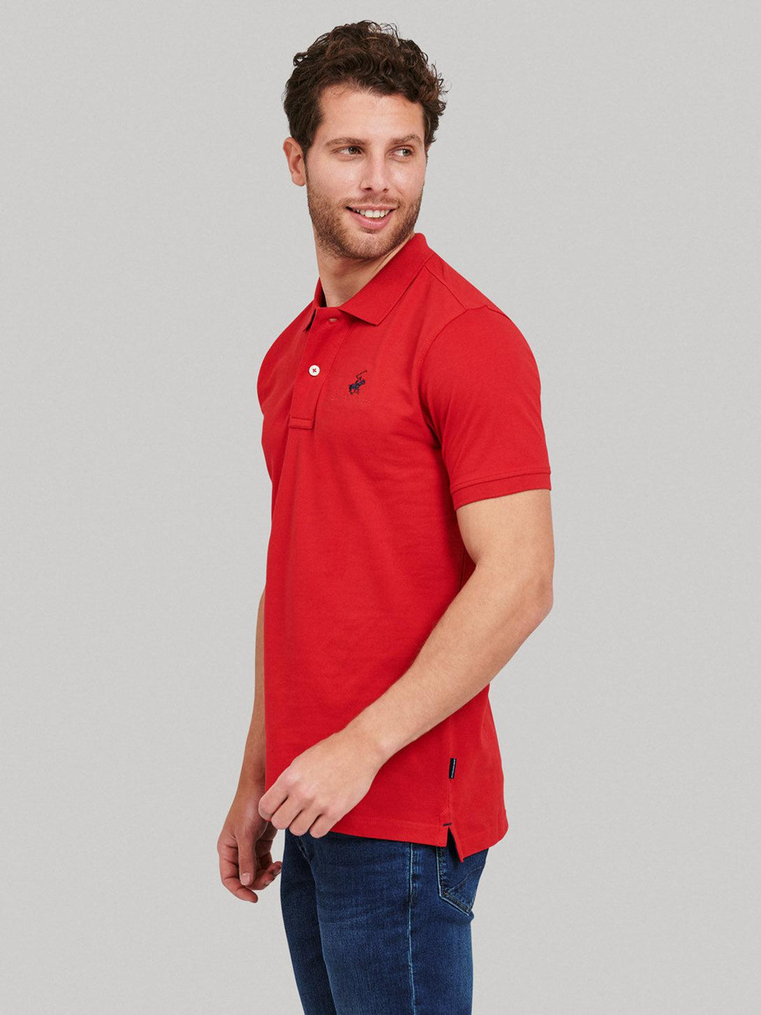 Beverly Hills Polo Club UK-ESSENTIAL SIGNATURE POLO SHIRT AA RED