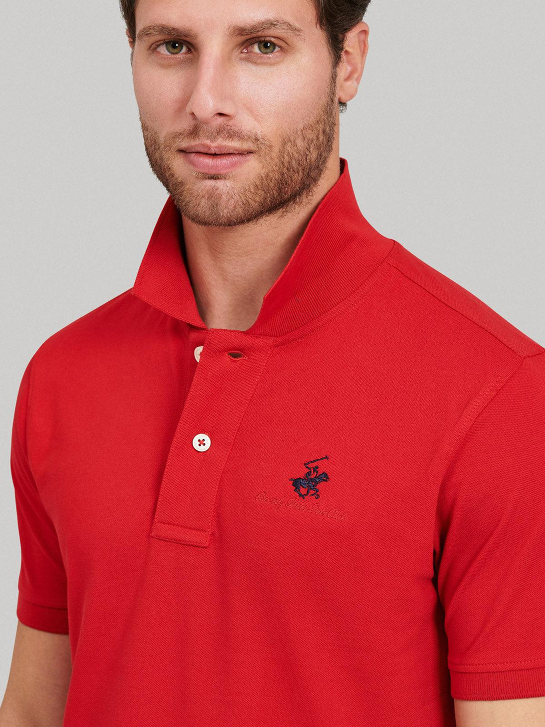 Beverly Hills Polo Club UK-ESSENTIAL SIGNATURE POLO SHIRT AA RED