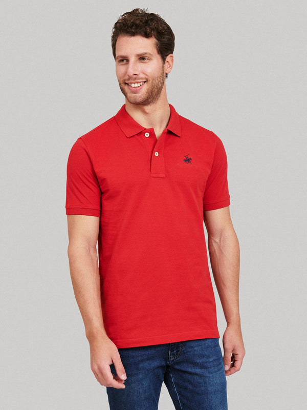 Beverly Hills Polo Club UK-ESSENTIAL SIGNATURE POLO SHIRT AA RED