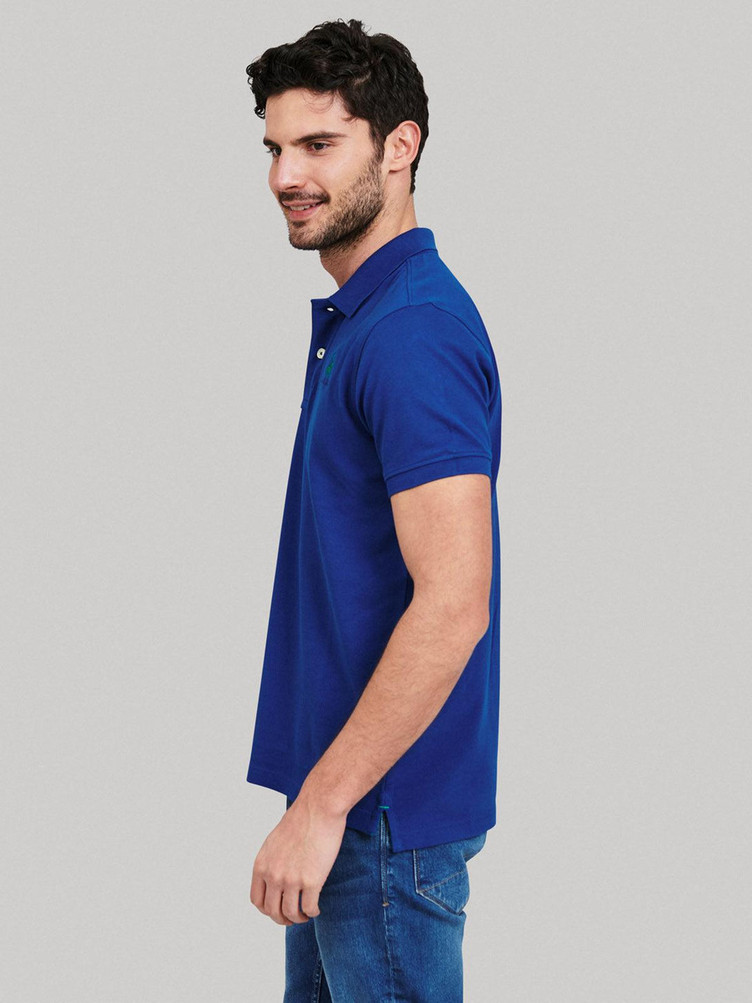 Beverly Hills Polo Club UK-ESSENTIAL SIGNATURE POLO SHIRT BALTIC BLUE