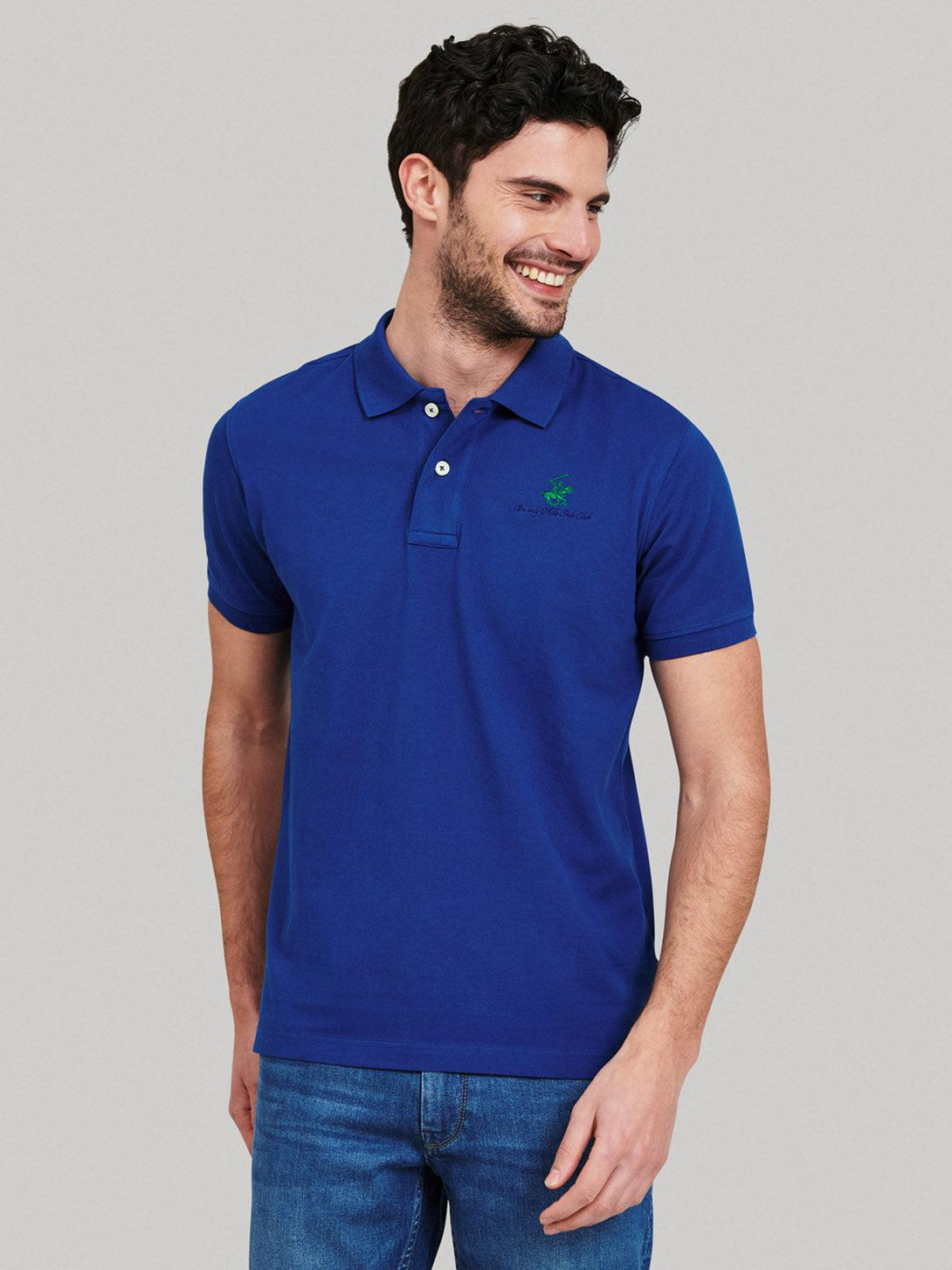 Beverly Hills Polo Club UK-ESSENTIAL SIGNATURE POLO SHIRT BALTIC BLUE