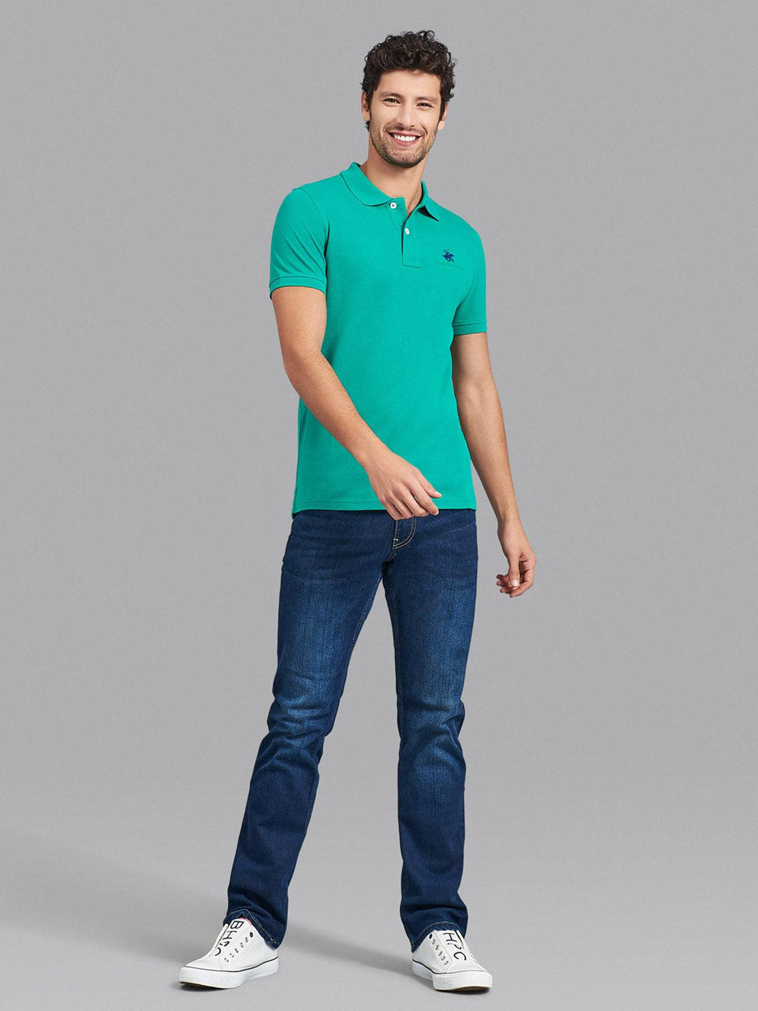 Beverly Hills Polo Club UK-ESSENTIAL SIGNATURE POLO SHIRT EMERALD