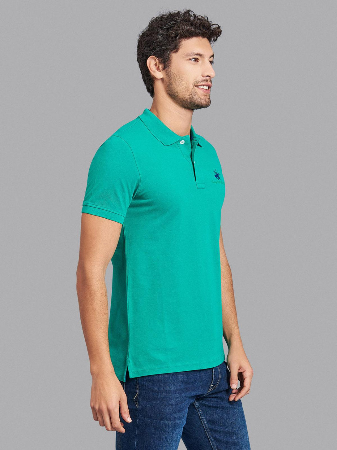 Beverly Hills Polo Club UK-ESSENTIAL SIGNATURE POLO SHIRT EMERALD