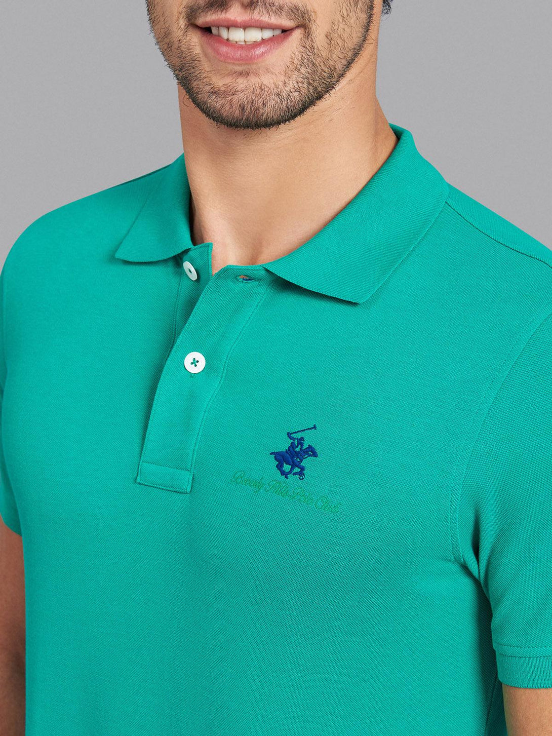 Beverly Hills Polo Club UK-ESSENTIAL SIGNATURE POLO SHIRT EMERALD