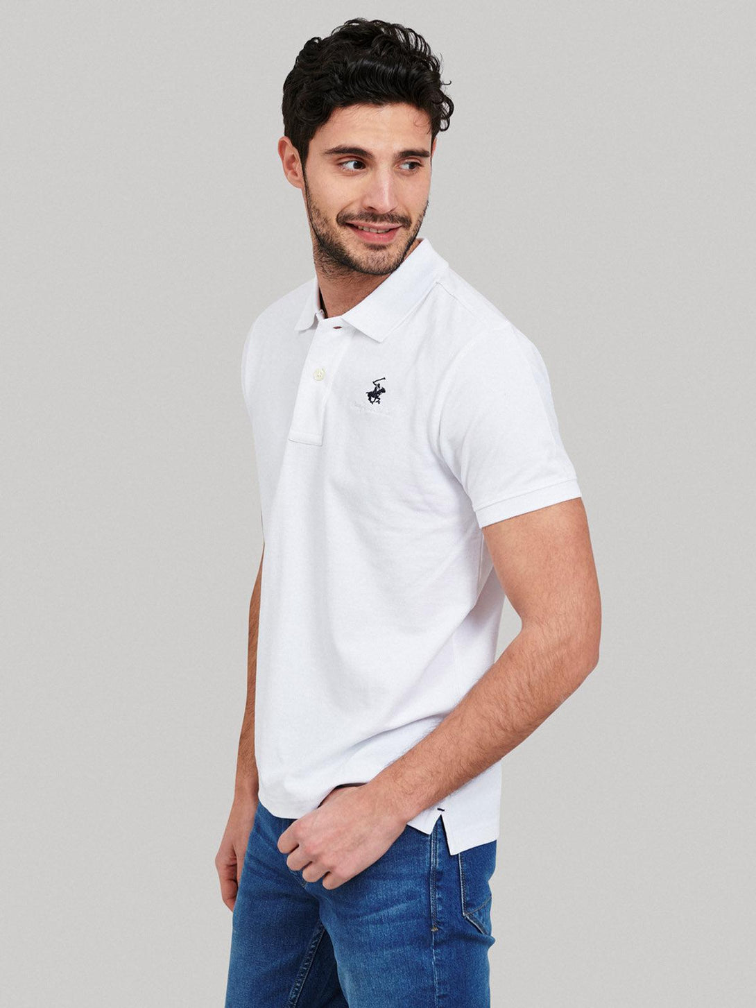 Beverly Hills Polo Club UK-ESSENTIAL SIGNATURE POLO SHIRT WHITE