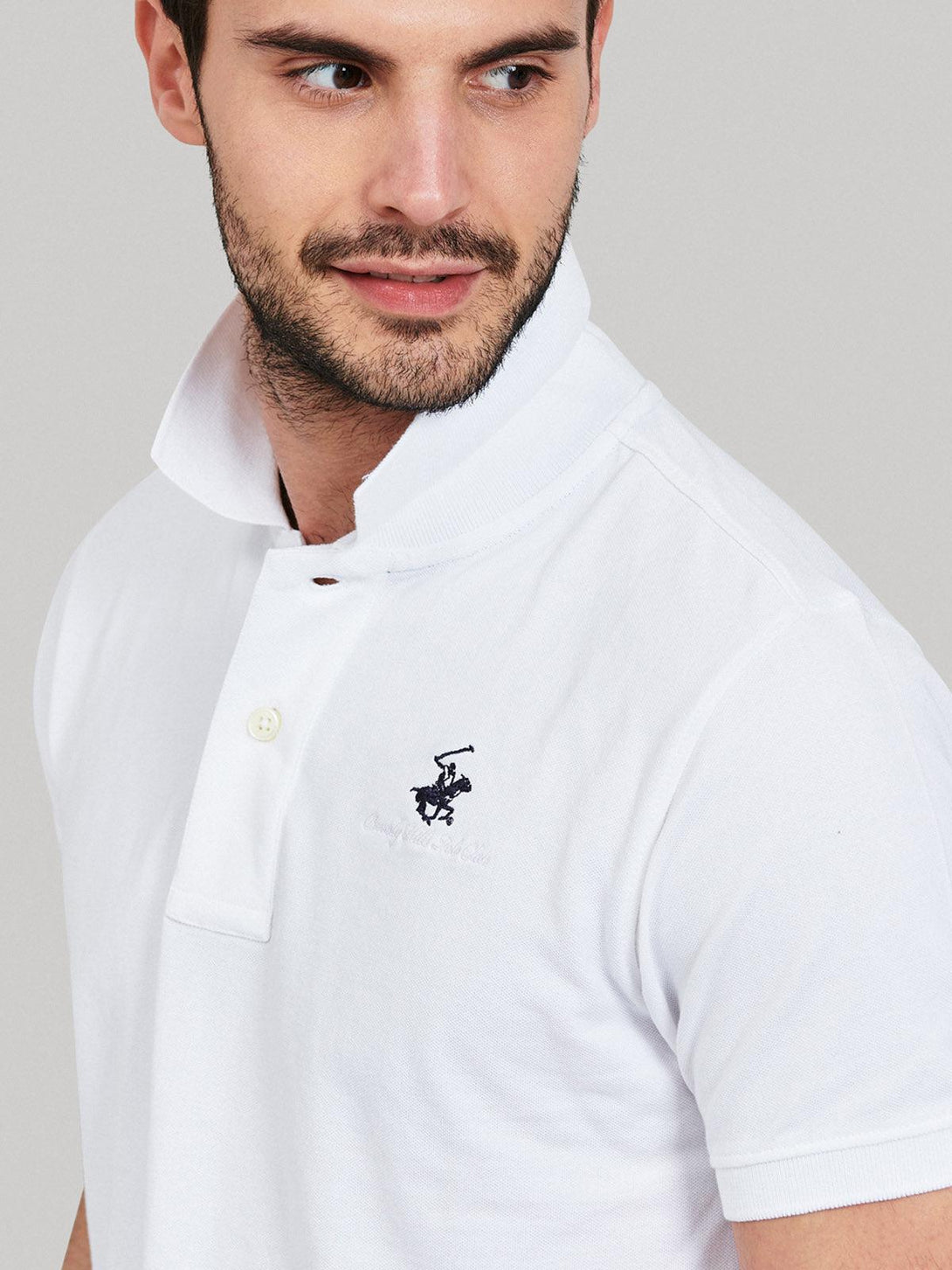 Beverly Hills Polo Club UK-ESSENTIAL SIGNATURE POLO SHIRT WHITE