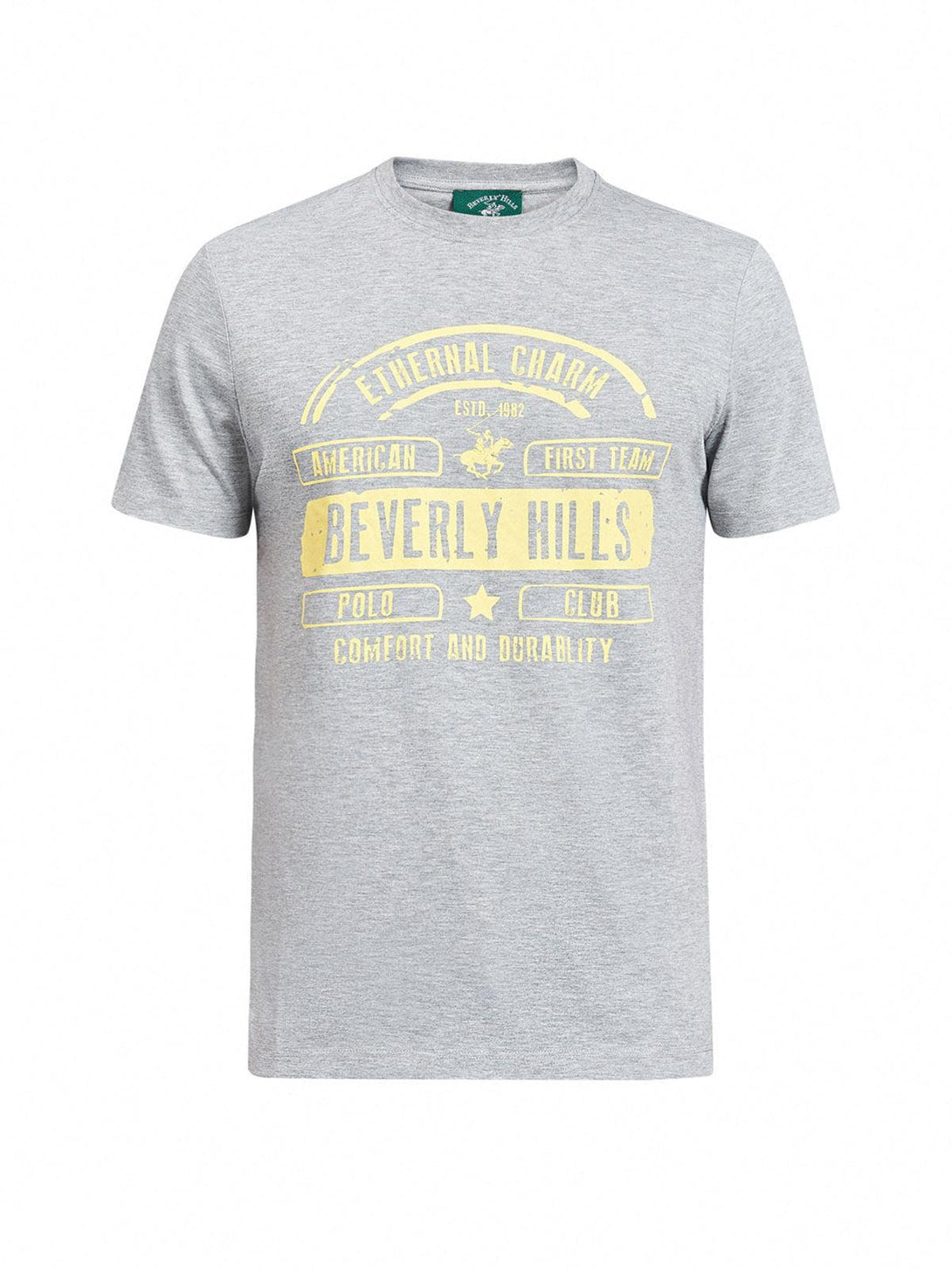 Beverly Hills Polo Club UK-ETERNAL CHARM VINTAGE LOGO T-SHIRT HEATHER GREY