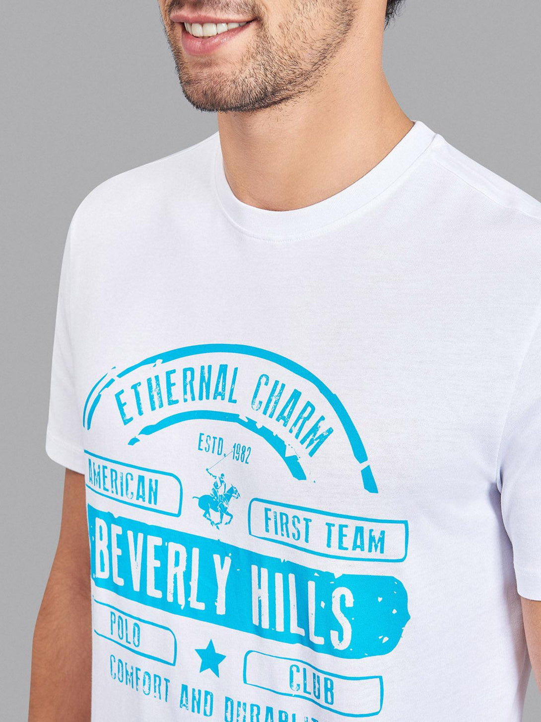 Beverly Hills Polo Club UK-ETERNAL CHARM VINTAGE LOGO T-SHIRT WHITE