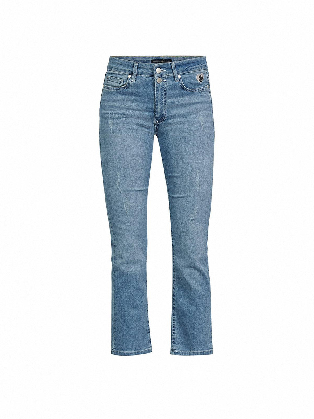 Beverly Hills Polo Club UK-HEART LOGO ANKLE JEANS MID WASH