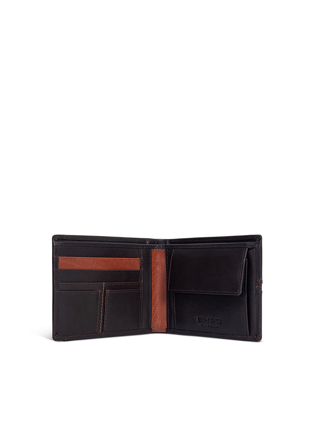 Beverly Hills Polo Club UK-HIGHLIGHT STITCHING WALLET DARK BROWN