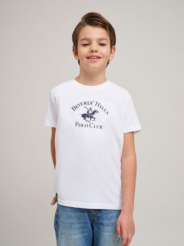 Beverly Hills Polo Club UK-JUNIOR ICON POLO PONY T-SHIRT WHITE