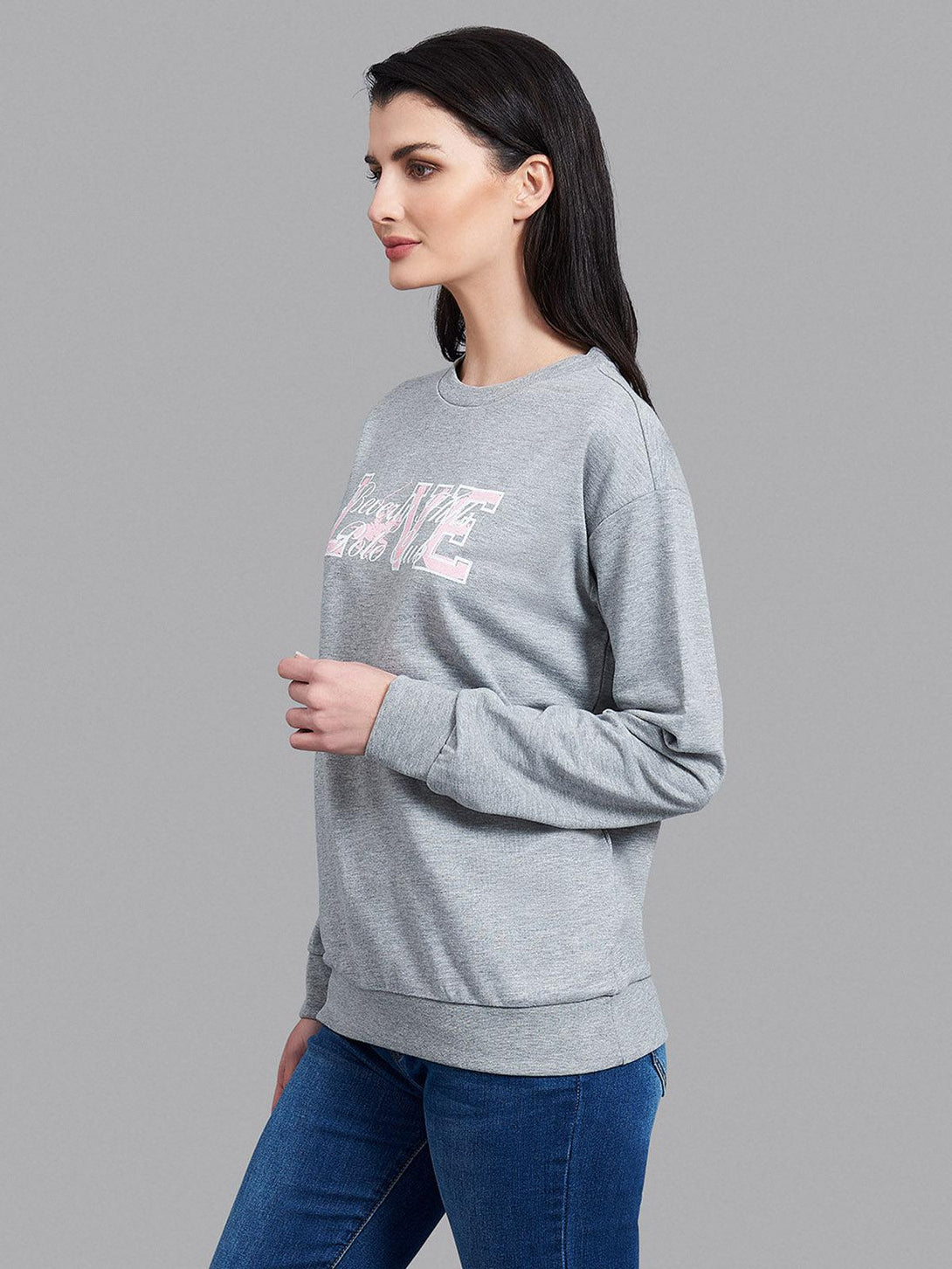 Beverly Hills Polo Club UK-LOVE SWEATSHIRT GREY MELANGE