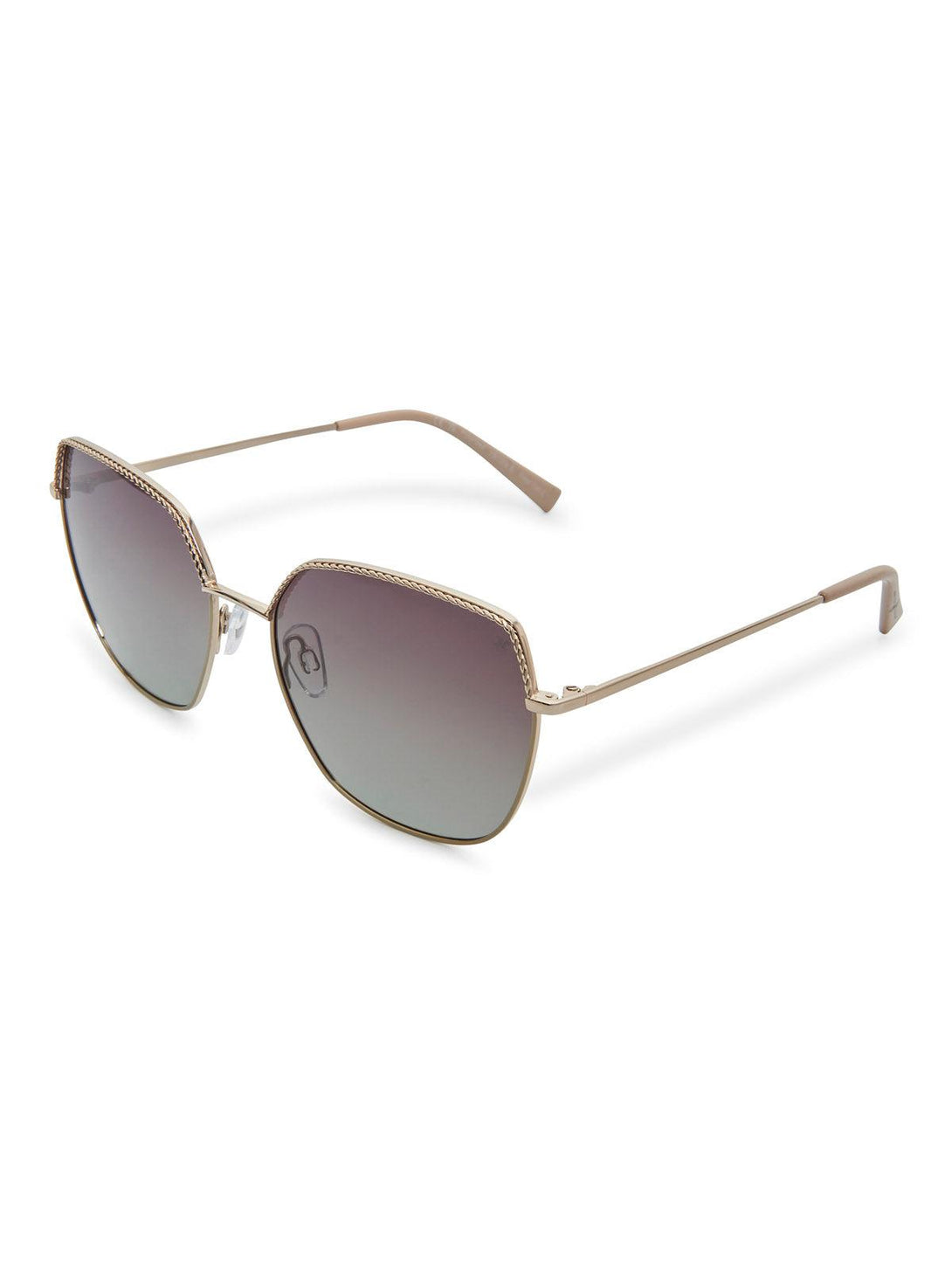 Beverly Hills Polo Club UK-OVERSIZED CHAINLINK POLARISED SUNGLASSES BEIGE GOLD GRADIENT CLAY