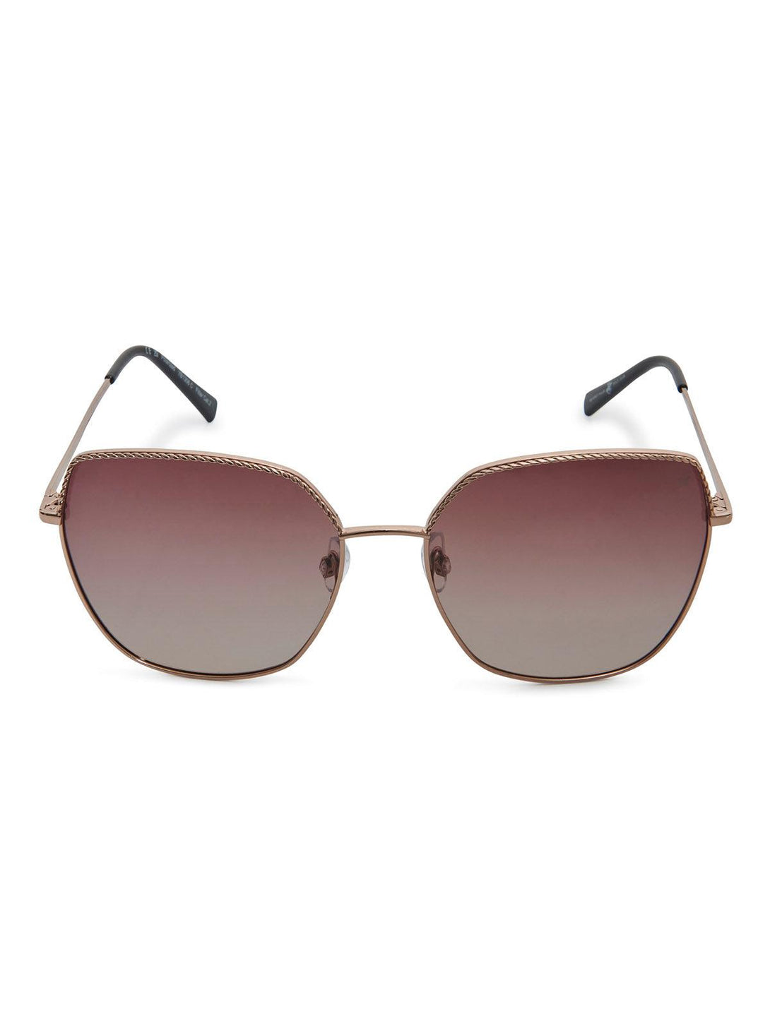 Beverly Hills Polo Club UK-OVERSIZED CHAINLINK POLARISED SUNGLASSES BRONZE GOLD GRADIENT COFFEE