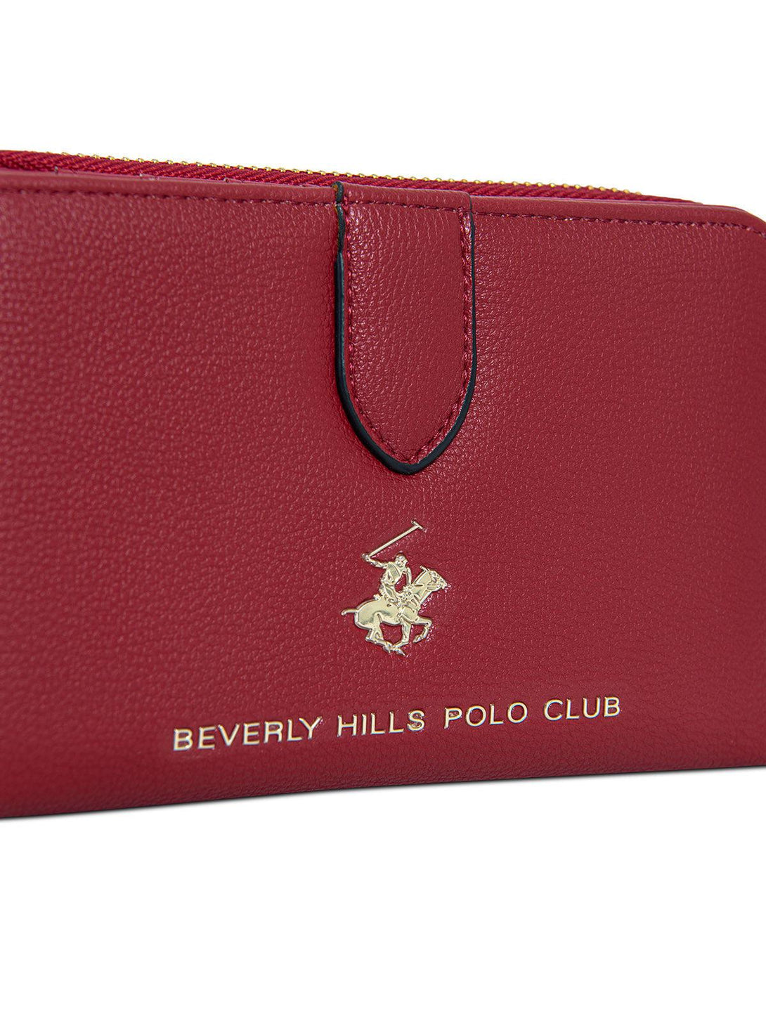 Beverly Hills Polo Club UK-POLO PONY LOGO ZIP WALLET BORDEAUX