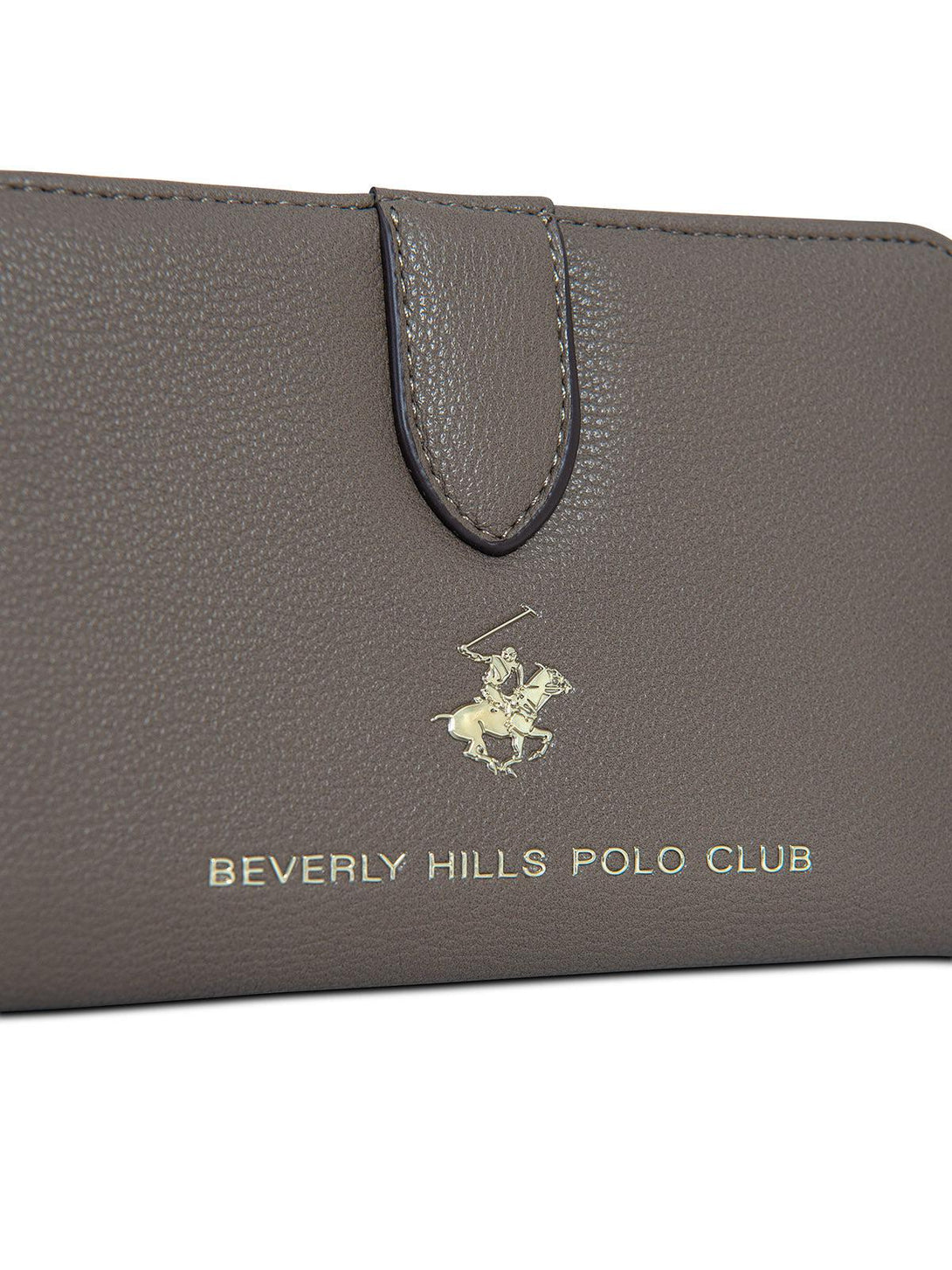 Beverly Hills Polo Club UK-POLO PONY LOGO ZIP WALLET TAUPE