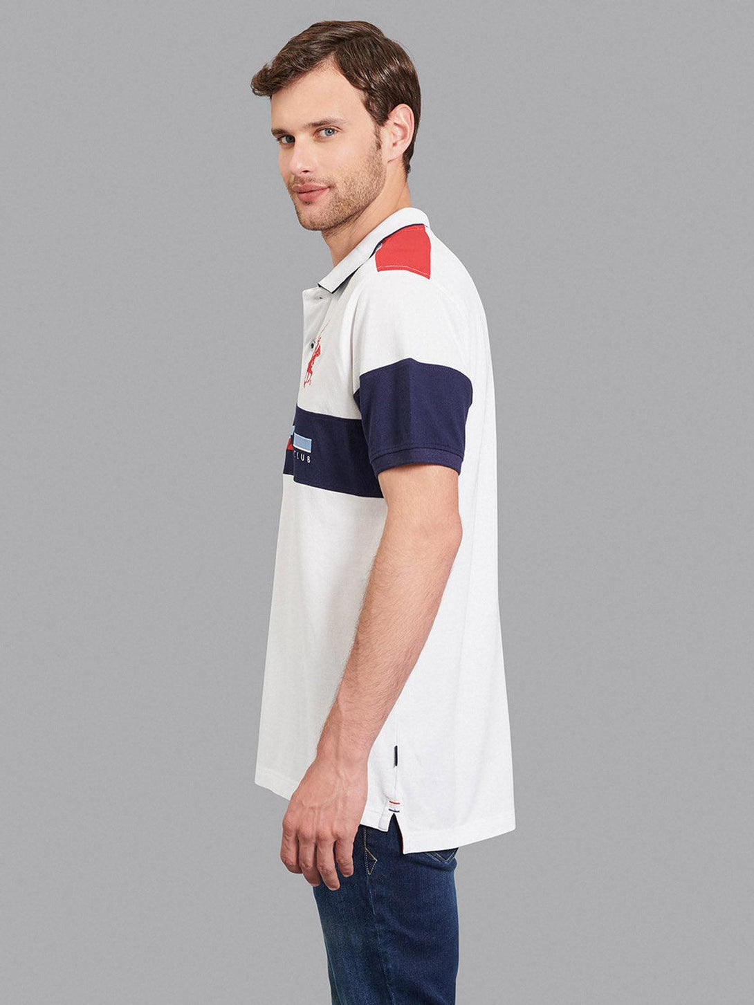 Beverly Hills Polo Club UK-POLO SPORT 82 CONTRAST POLO SHIRT WHITE