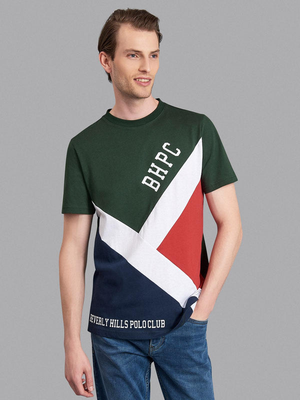 Beverly Hills Polo Club UK-QUAD COLOURED LOGO T-SHIRT GREEN