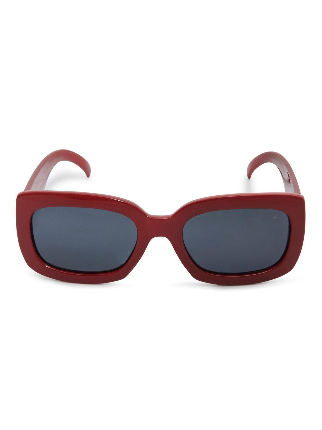 Beverly Hills Polo Club UK-RECTANGULAR WIDE FRAME POLARISED SUNGLASSES RED SOLID SMOKE