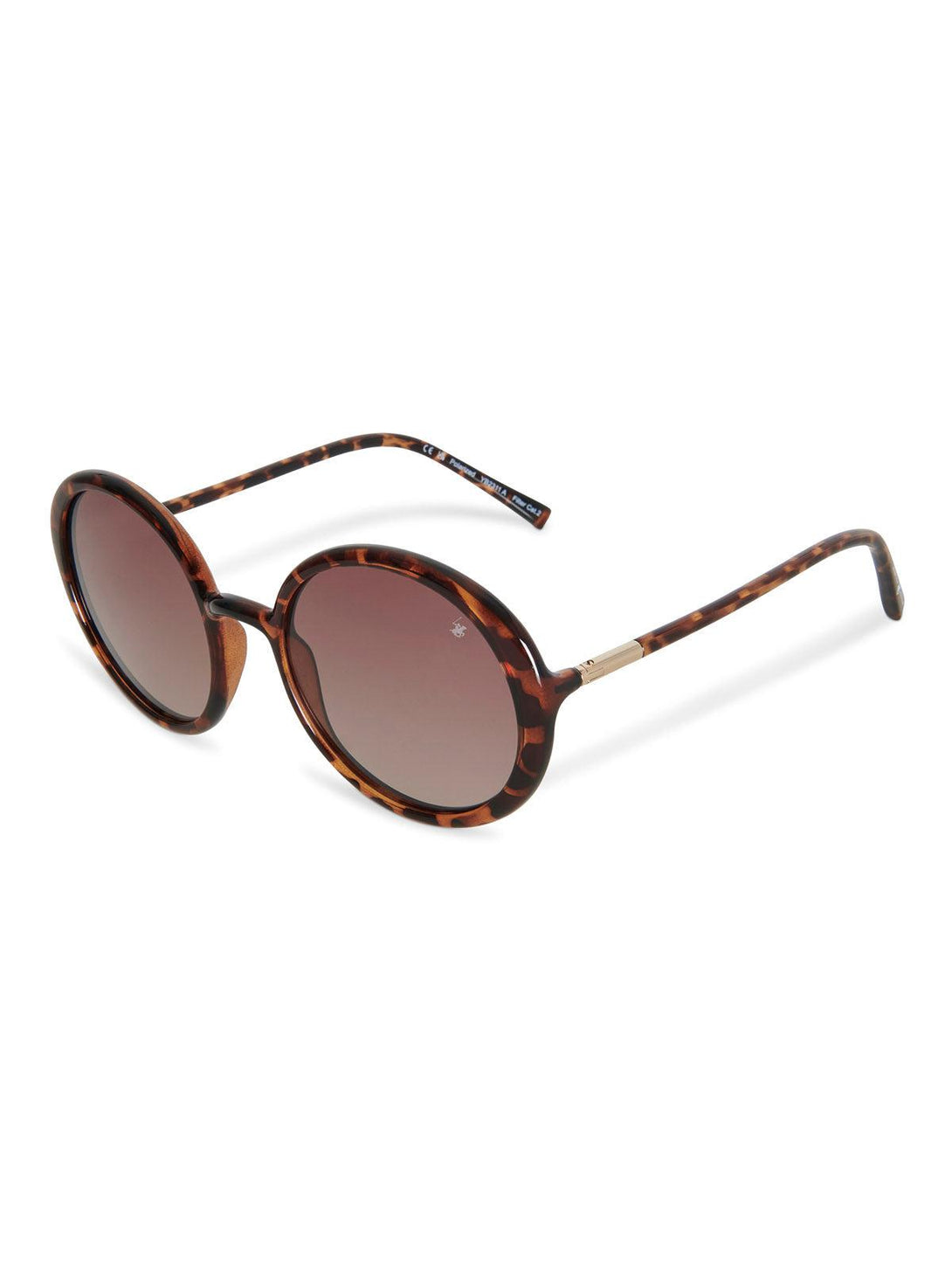 Beverly Hills Polo Club UK-ROUNDED CATS EYE POLARISED SUNGLASSES TORTOISE SHELL GRADIENT MOCCA