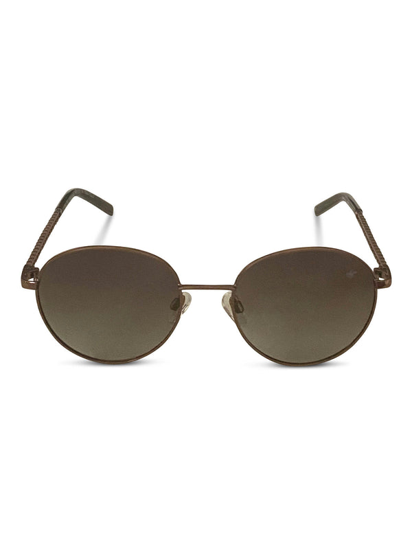 Beverly Hills Polo Club UK-ROUNDED CHAINLINK POLARISED SUNGLASSES BROWN GRADIENT CLAY