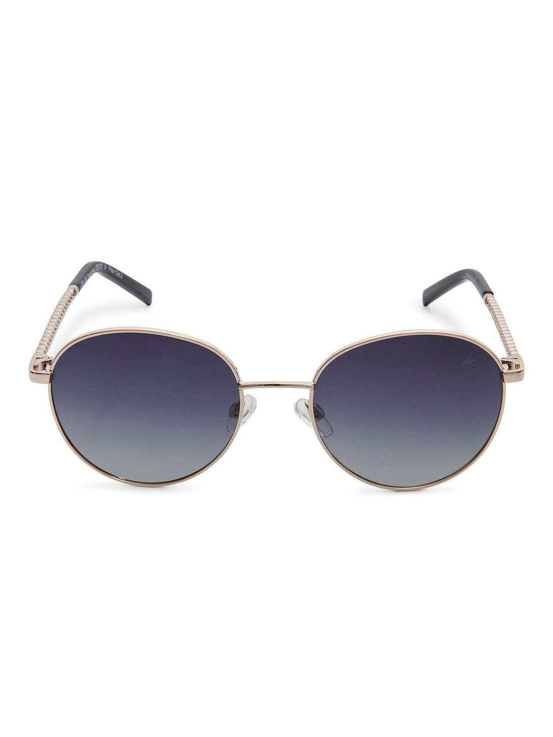 Beverly Hills Polo Club UK-ROUNDED CHAINLINK POLARISED SUNGLASSES GOLD GRADIENT GREY