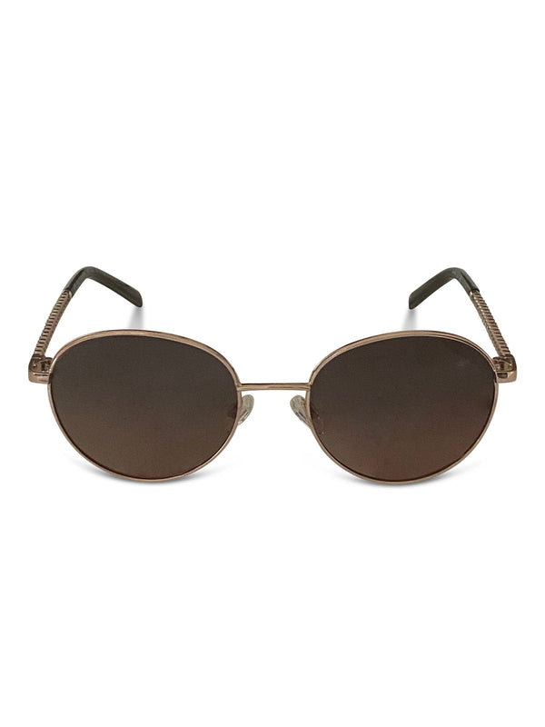 Beverly Hills Polo Club UK-ROUNDED CHAINLINK POLARISED SUNGLASSES ROSE GOLD GRADIENT GREY RED