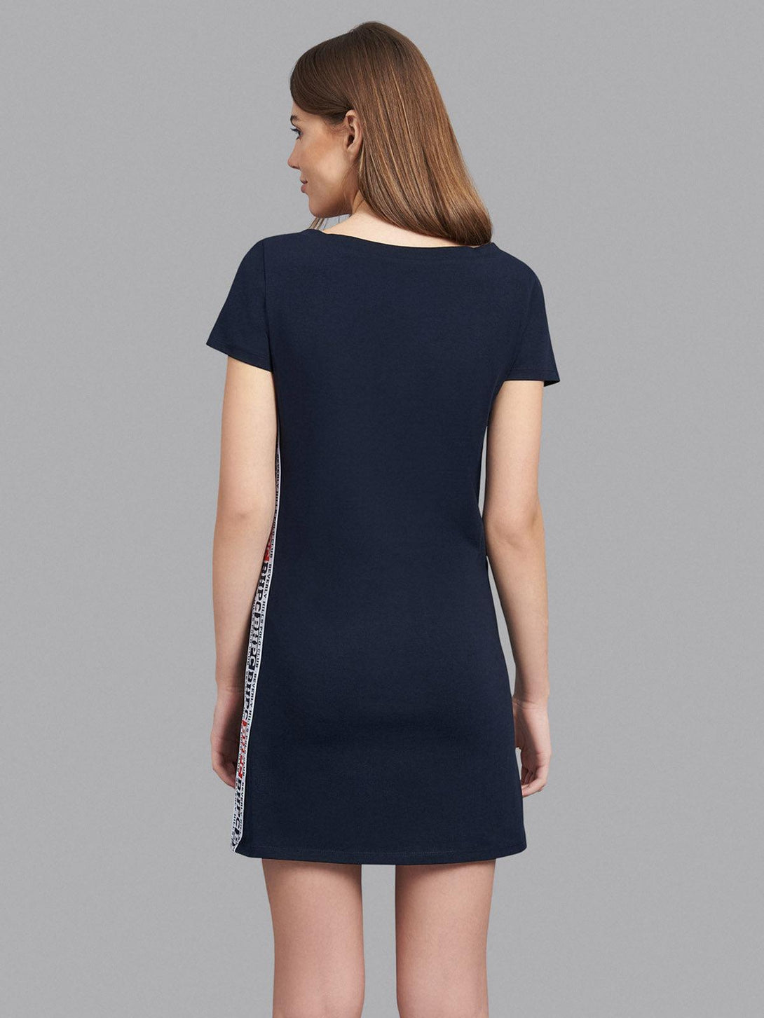 Beverly Hills Polo Club UK-SCOOP NECK BHPC SIDE TAPE DRESS TRUE NAVY