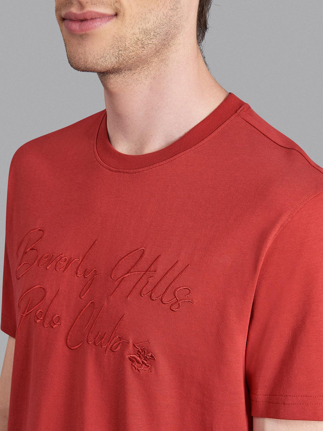 Beverly Hills Polo Club UK-SCRIPT SIGNATURE T-SHIRT AA RED