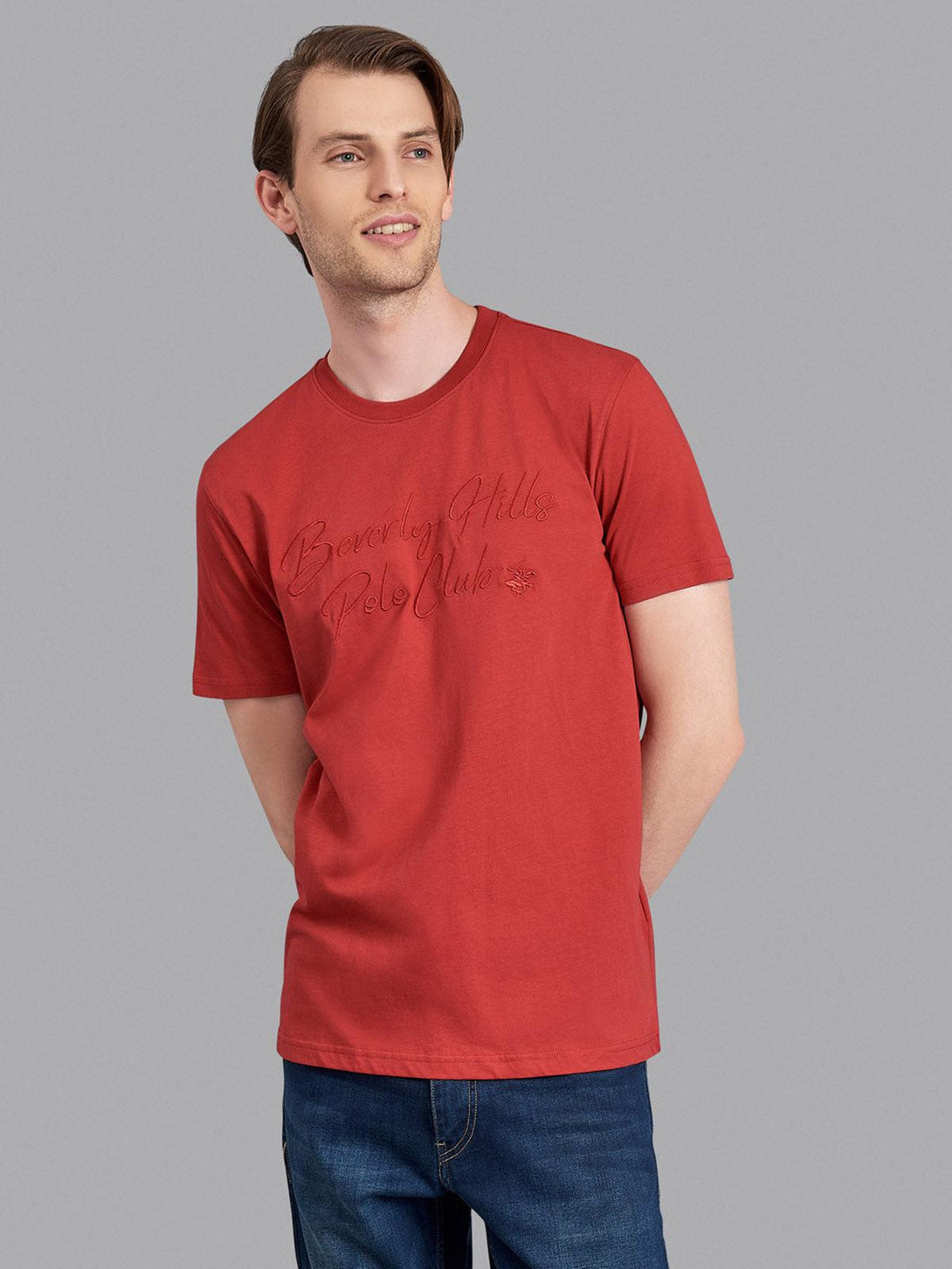 Beverly Hills Polo Club UK-SCRIPT SIGNATURE T-SHIRT AA RED