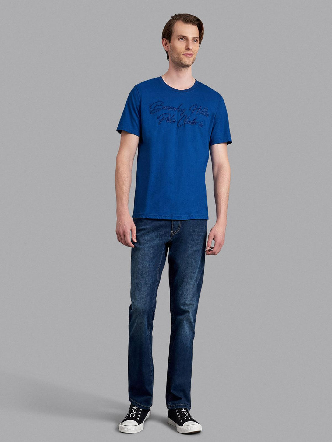 Beverly Hills Polo Club UK-SCRIPT SIGNATURE T-SHIRT BALTIC BLUE