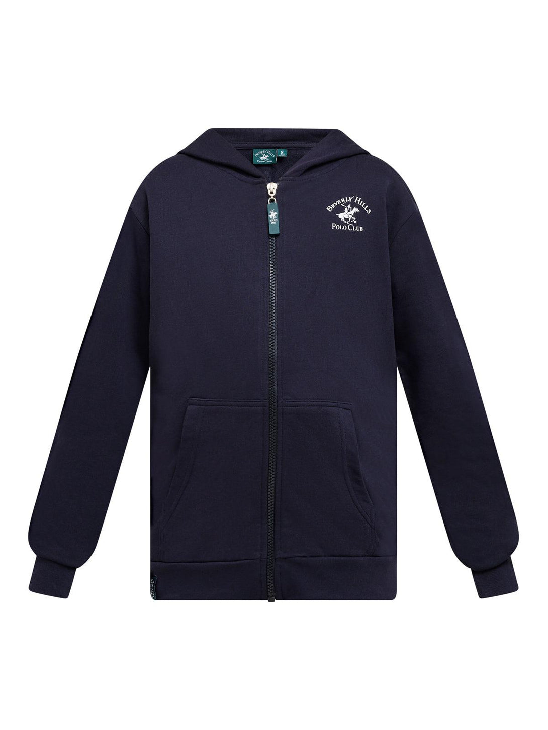 Beverly Hills Polo Club UK-SIGNATURE POLO PONY ZIP HOODIE NAVY