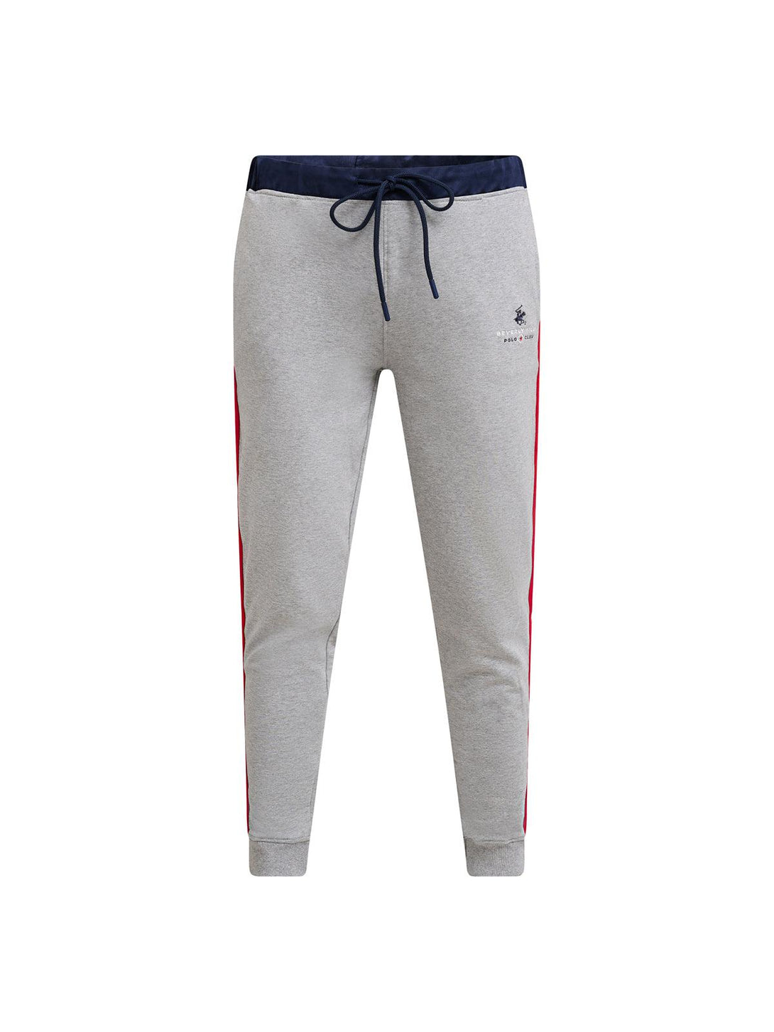 Beverly Hills Polo Club UK-SILKY WAISTBAND STRIPE JOGGERS HEATHER GREY