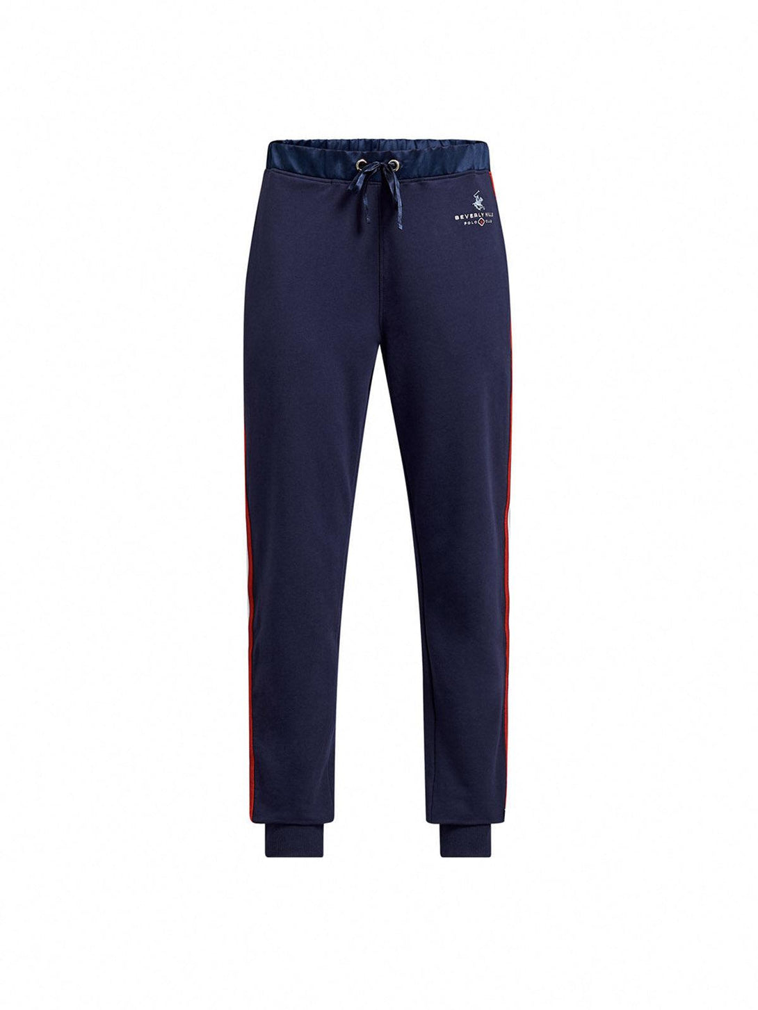 Beverly Hills Polo Club UK-SILKY WAISTBAND STRIPE JOGGERS TRUE NAVY