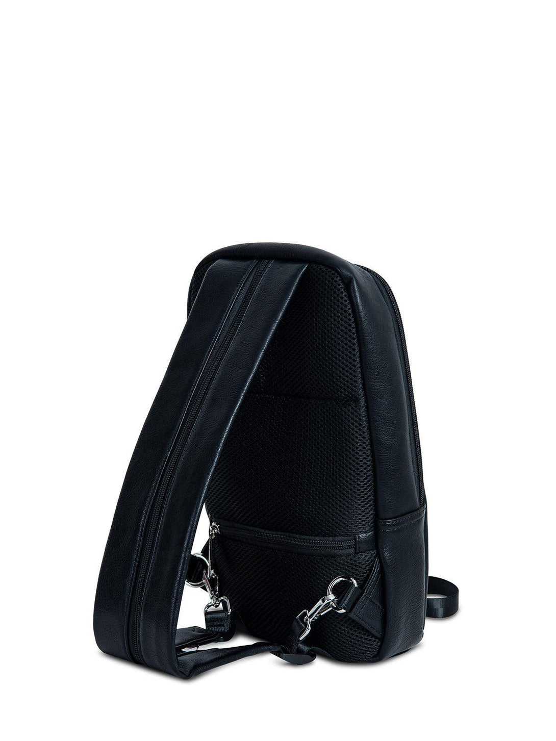 Beverly Hills Polo Club UK-SLING LEATHER LOOK BACKPACK BLACK