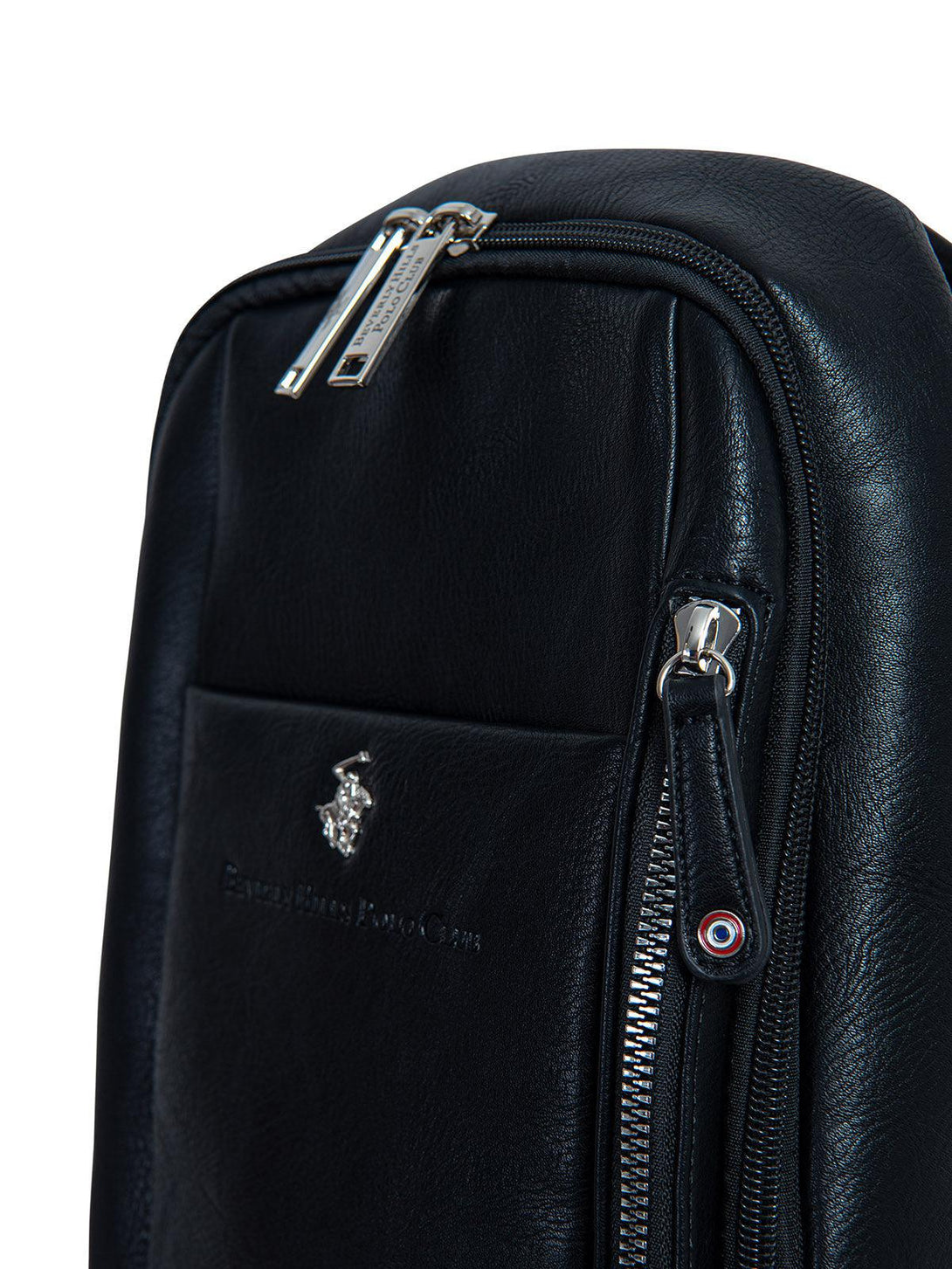 Beverly Hills Polo Club UK-SLING LEATHER LOOK BACKPACK BLACK