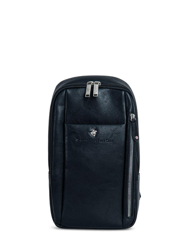 Beverly Hills Polo Club UK-SLING LEATHER LOOK BACKPACK BLACK