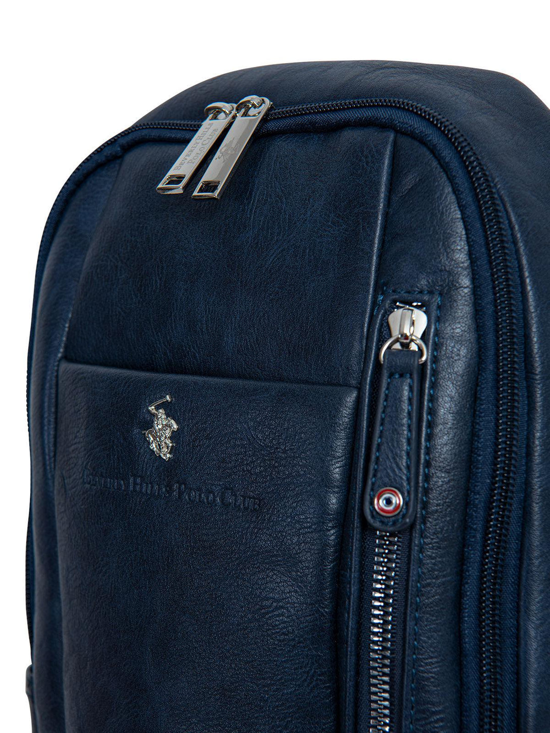 Beverly Hills Polo Club UK-SLING LEATHER LOOK BACKPACK NAVY