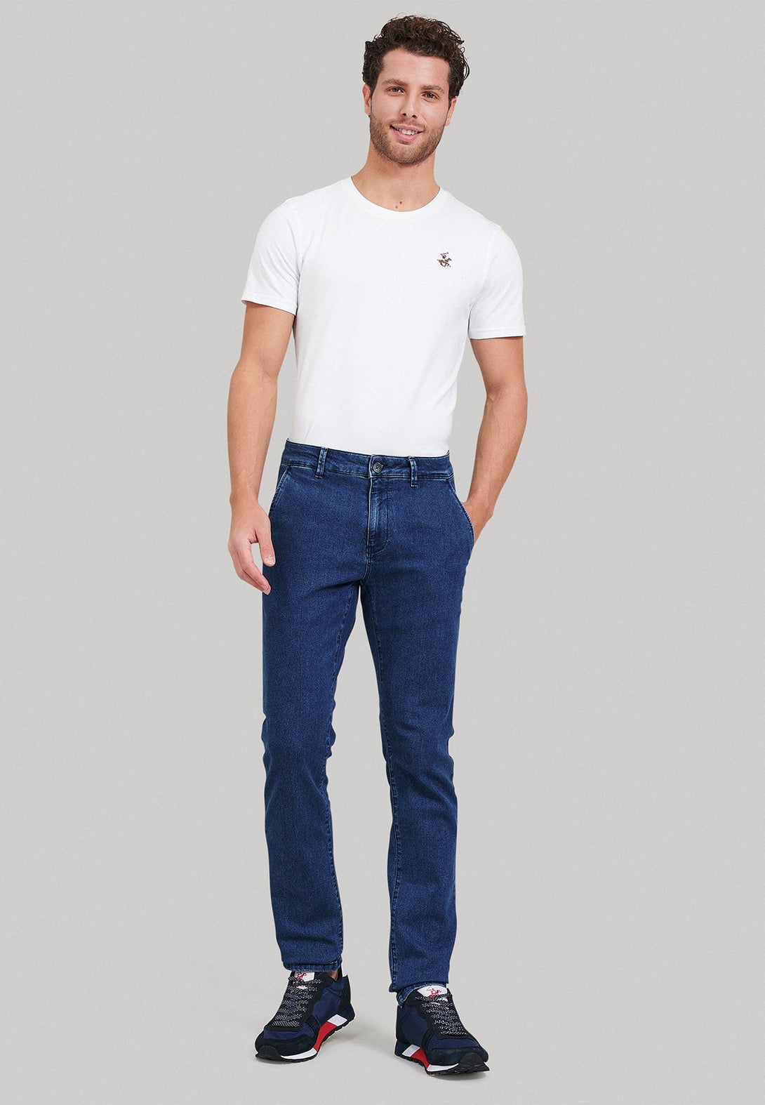 Beverly Hills Polo Club UK-STRETCH FIT JEANS CLASSIC BLUE WASH