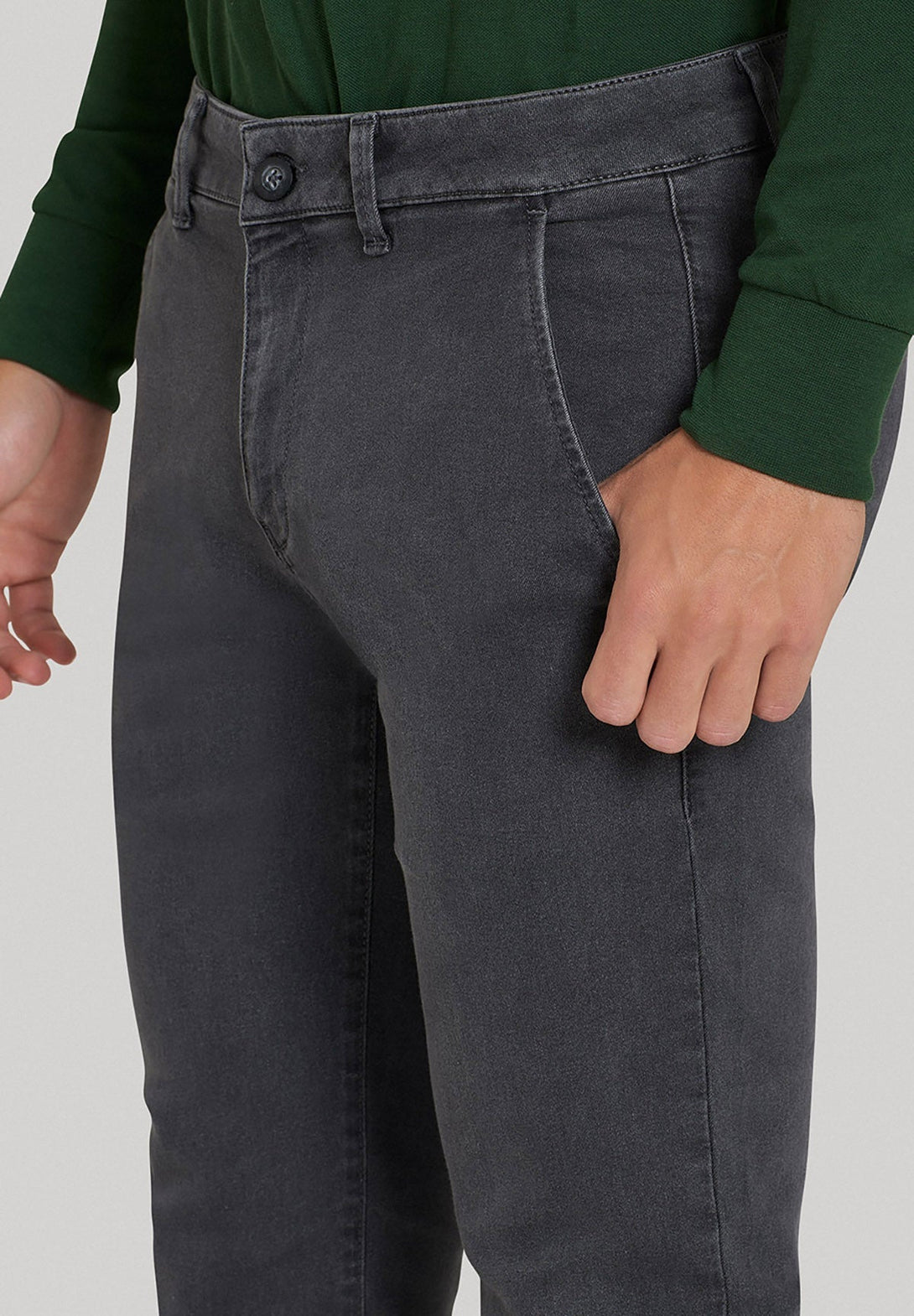 Beverly Hills Polo Club UK-STRETCH FIT JEANS GREY DENIM