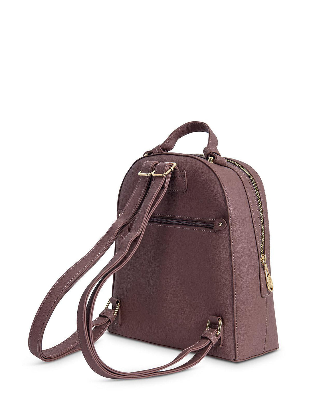 Beverly Hills Polo Club UK-STUDDED LEATHER LOOK BACKPACK DARK PINK