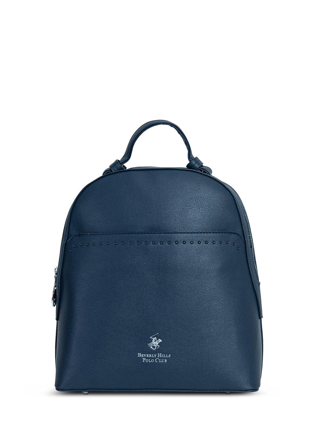 Beverly Hills Polo Club UK-STUDDED LEATHER LOOK BACKPACK NAVY