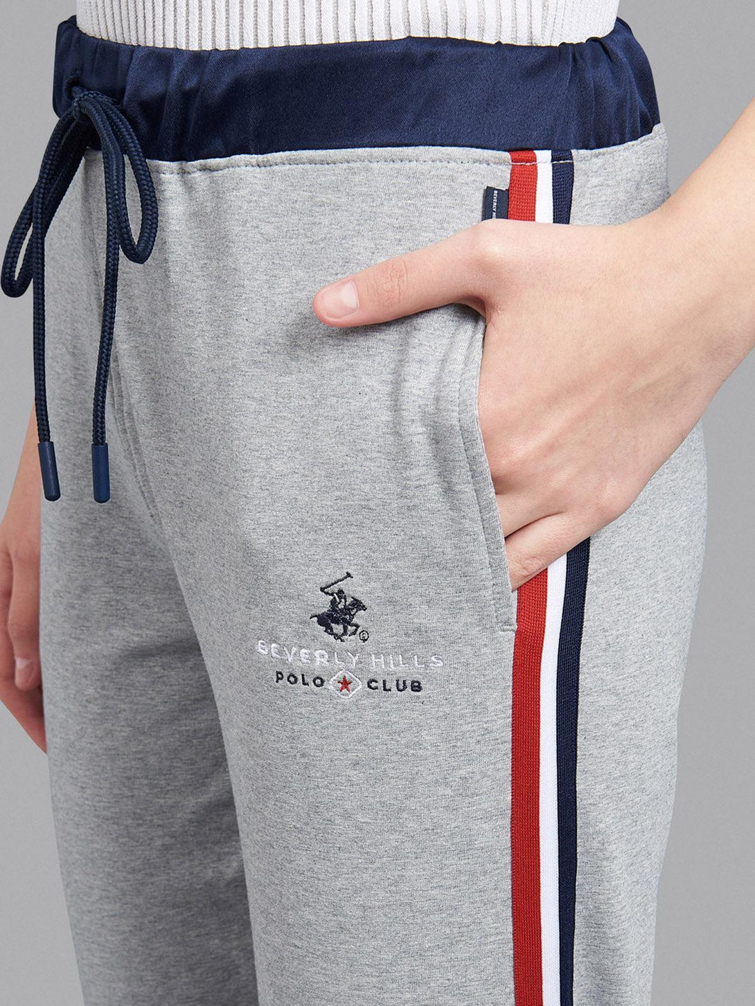 Beverly Hills Polo Club UK-TAPPED POLO PONY JOGGERS HEATHER GREY