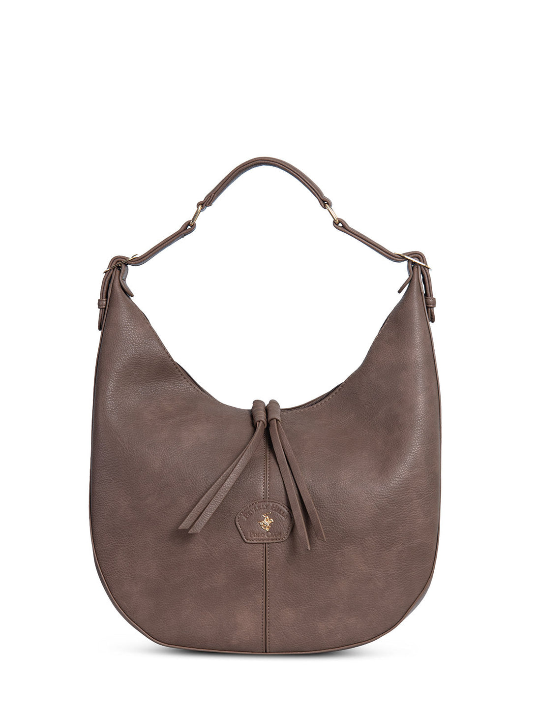 Beverly Hills Polo Club UK-TASSELED POLO PONY HANDBAG TAUPE