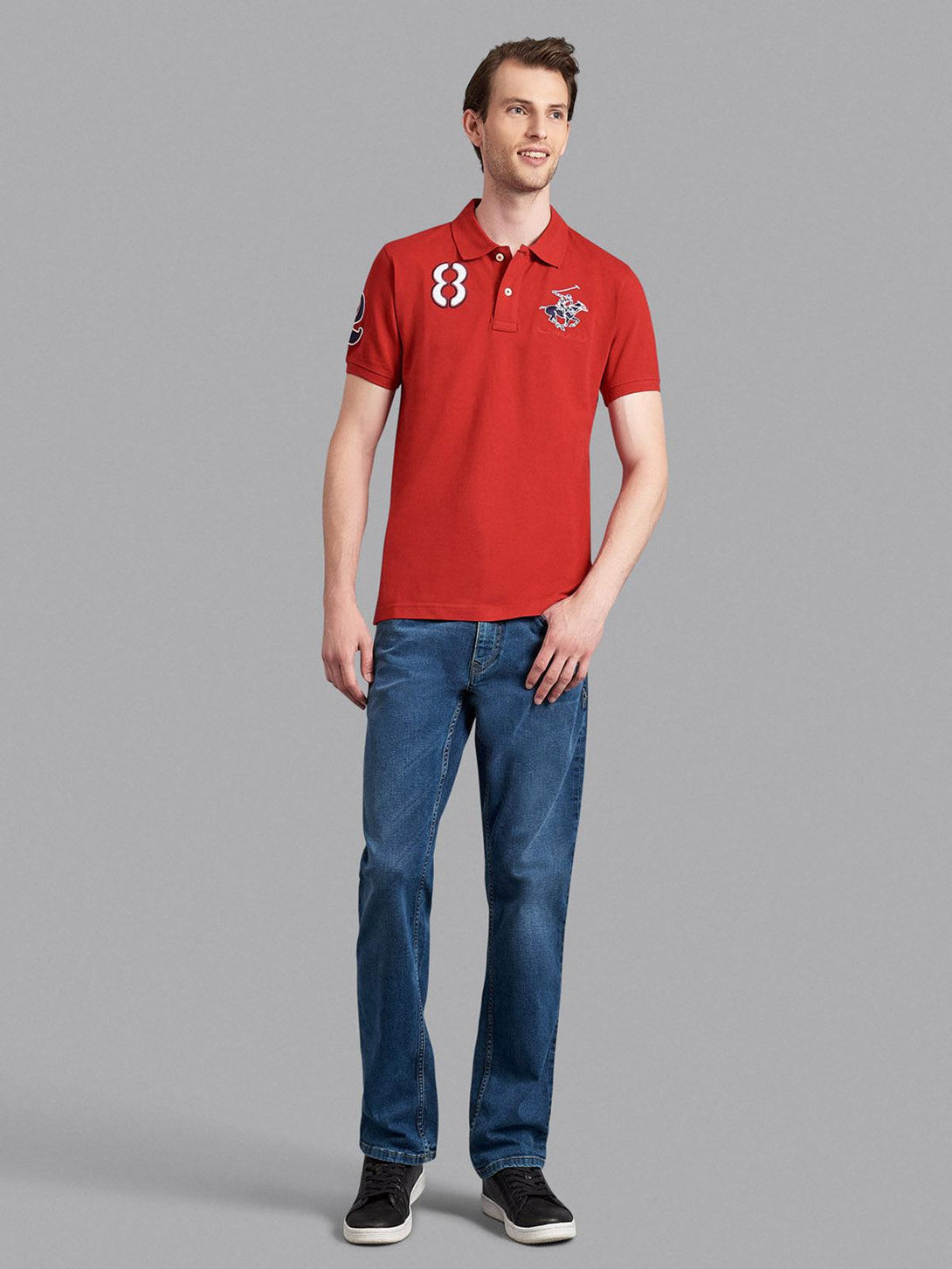 Beverly Hills Polo Club UK-TEAM SIGNATURE LARGE PONY POLO SHIRT AA RED