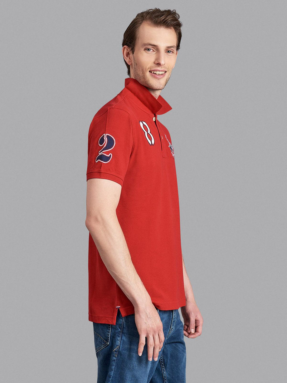 Beverly Hills Polo Club UK-TEAM SIGNATURE LARGE PONY POLO SHIRT AA RED