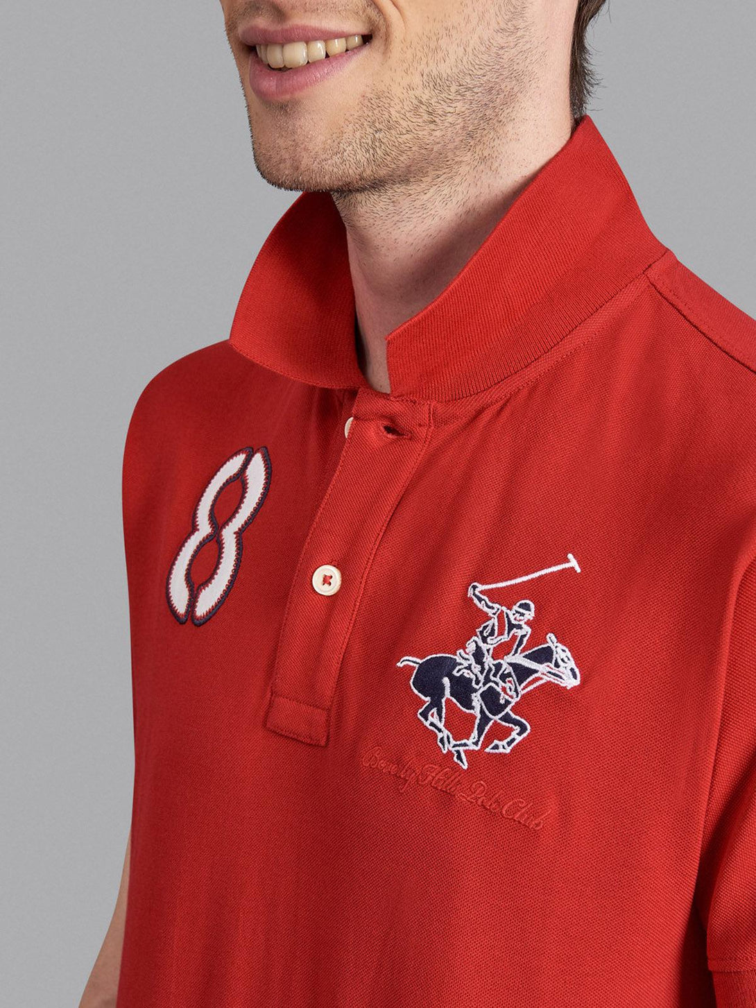 Beverly Hills Polo Club UK-TEAM SIGNATURE LARGE PONY POLO SHIRT AA RED