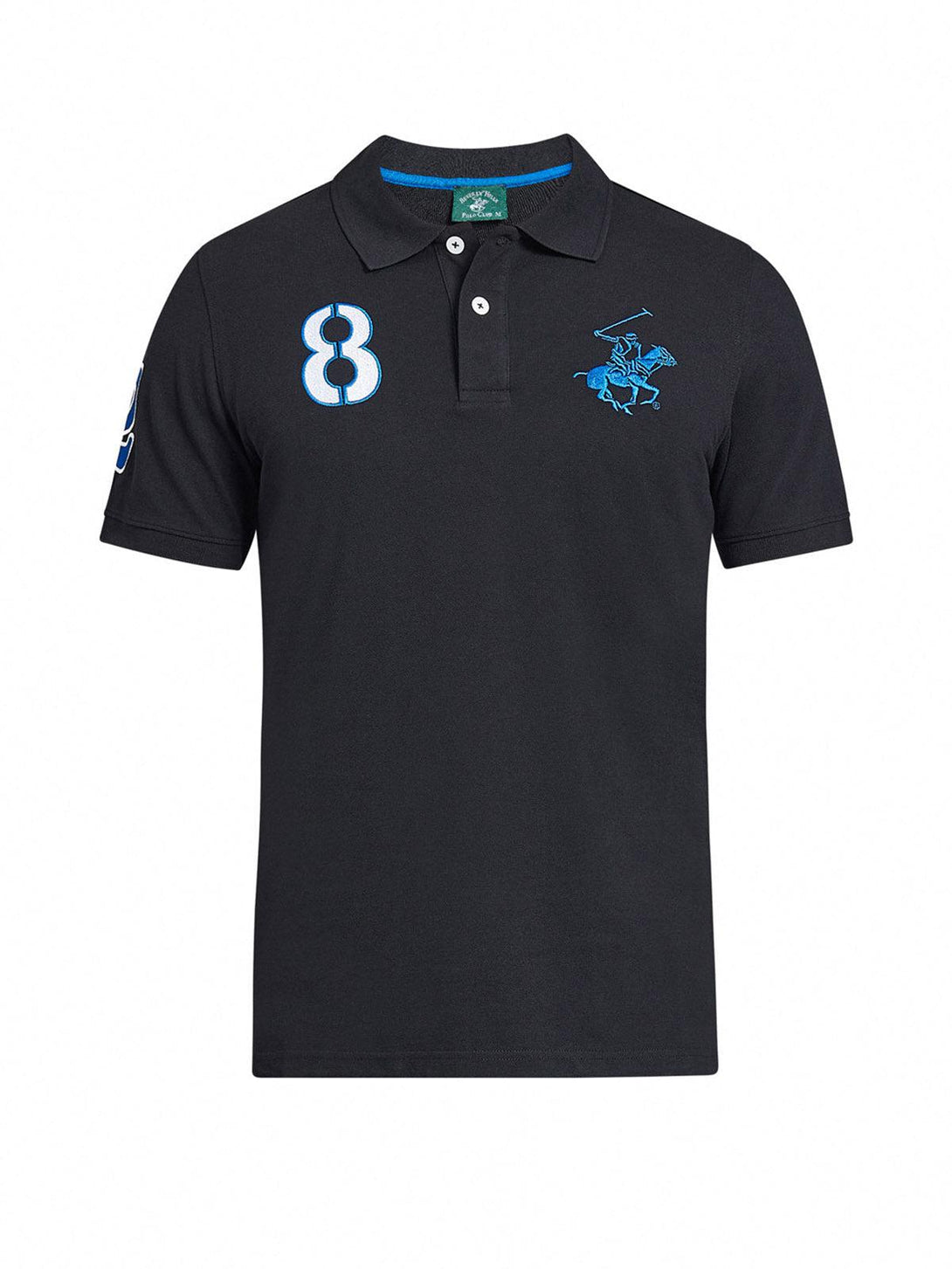 Beverly Hills Polo Club UK-TEAM SIGNATURE LARGE PONY POLO SHIRT BLACK