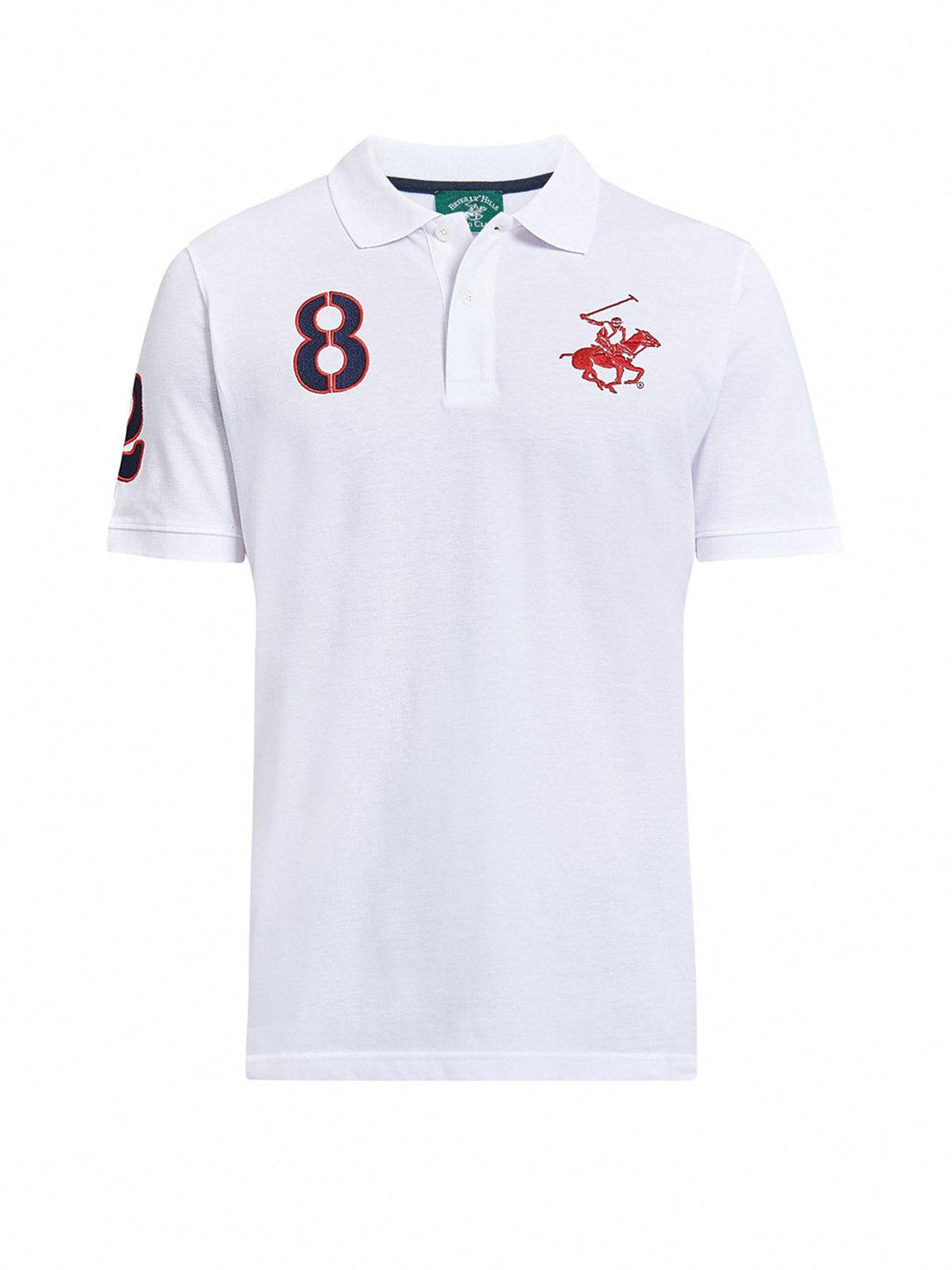 Beverly Hills Polo Club UK-TEAM SIGNATURE LARGE PONY POLO SHIRT WHITE